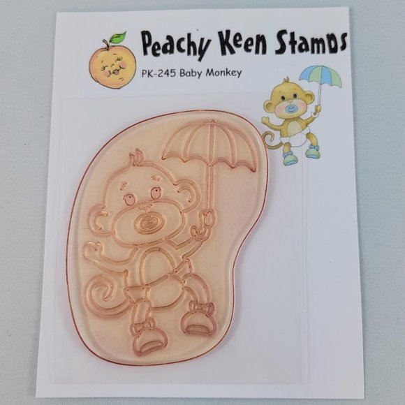 Baby Monkey Stamp Peachy Keen PK-245 Card Making Scrapbooking Crafts Read - Picture 1 of 6